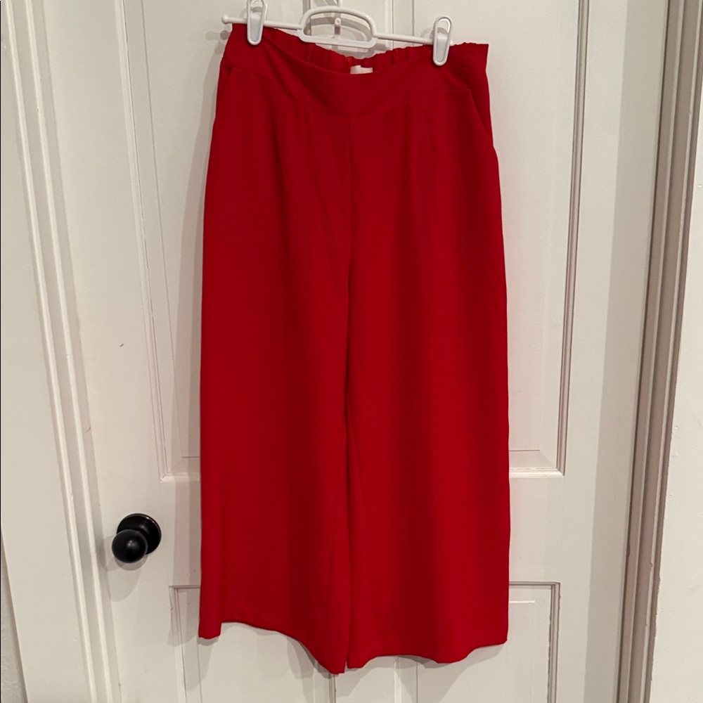 MELLODAY Vibrant Red Wide-Leg Pants